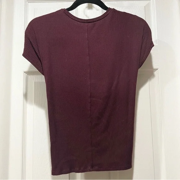 Express | Front Tie Ribbed Top | size XS - Picture 3 of 4